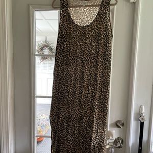 Casual cotton leopard dress
